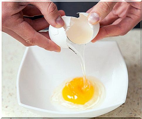 Beat the egg and then use the eggshells