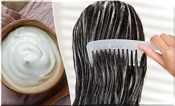 Hair mask with mayonnaise, aloe vera and tomatoes for voluminous hair