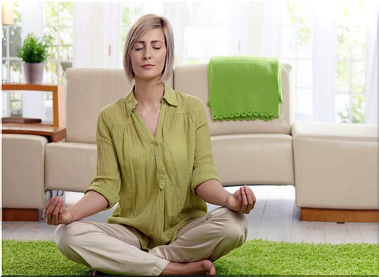 Woman meditating