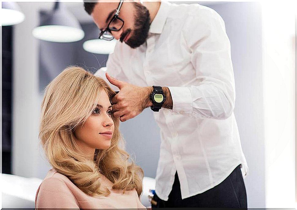 Woman at the hairdresser wants to stay youthful